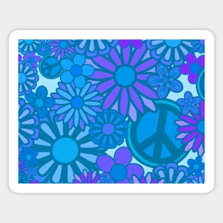 Blue flower power Sticker